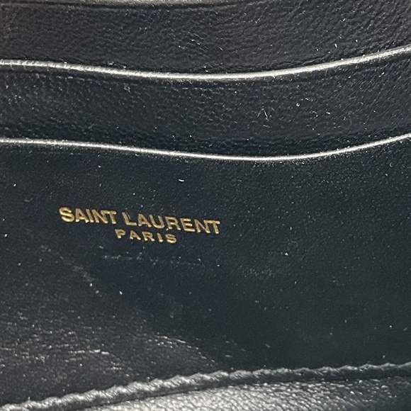 SAINT LAURENT BLACK MATELASSE CHEVRON QUILTED CALFSKIN LEATHER MINI LOU CAMERA B - Picture 12 of 13